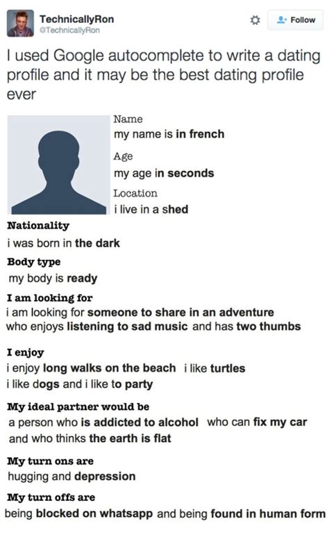 dating profile autocomplete